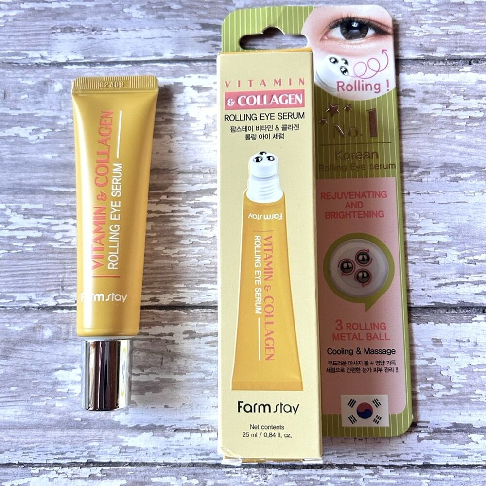 Farmstay Vitamin & Collagen Rolling Eye Serum Rejuvenating Brightening K Beauty